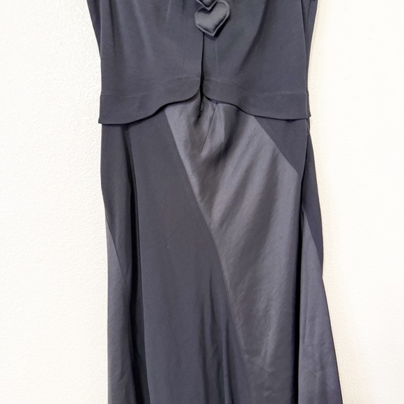 NWT Lanvin $2300 Satin Cutout Heart Detail Crepe Draped Little Black Dress 38 - Picture 11 of 13